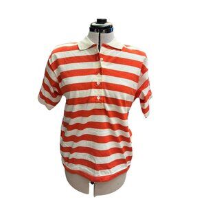 Vintage Sierra Short Sleeve Women's Polo Shirt Size Med Bold Strip